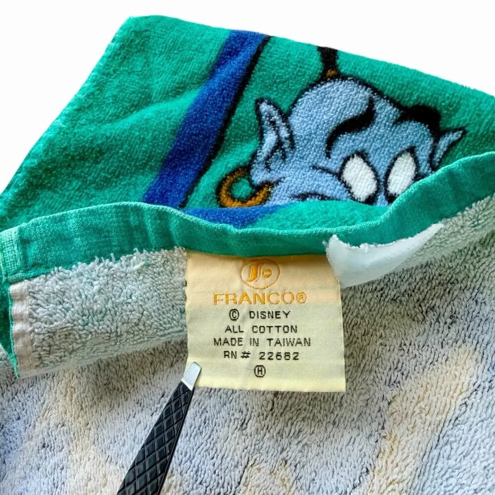 Vintage Disney Aladdin Genie Bath Beach Towel By Franco 100% Cotton
